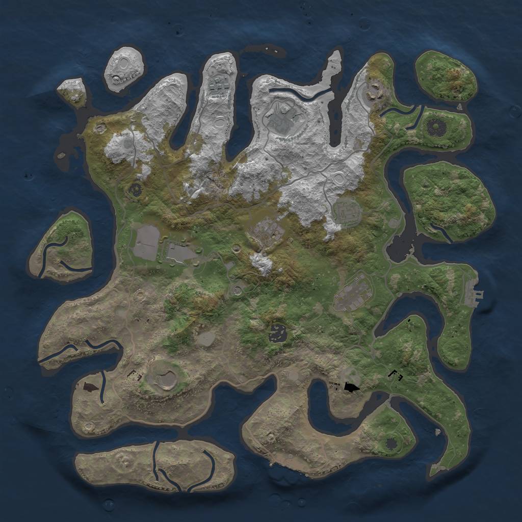 Rust Map: Procedural Map, Size: 4000, Seed: 1956176726, 17 Monuments