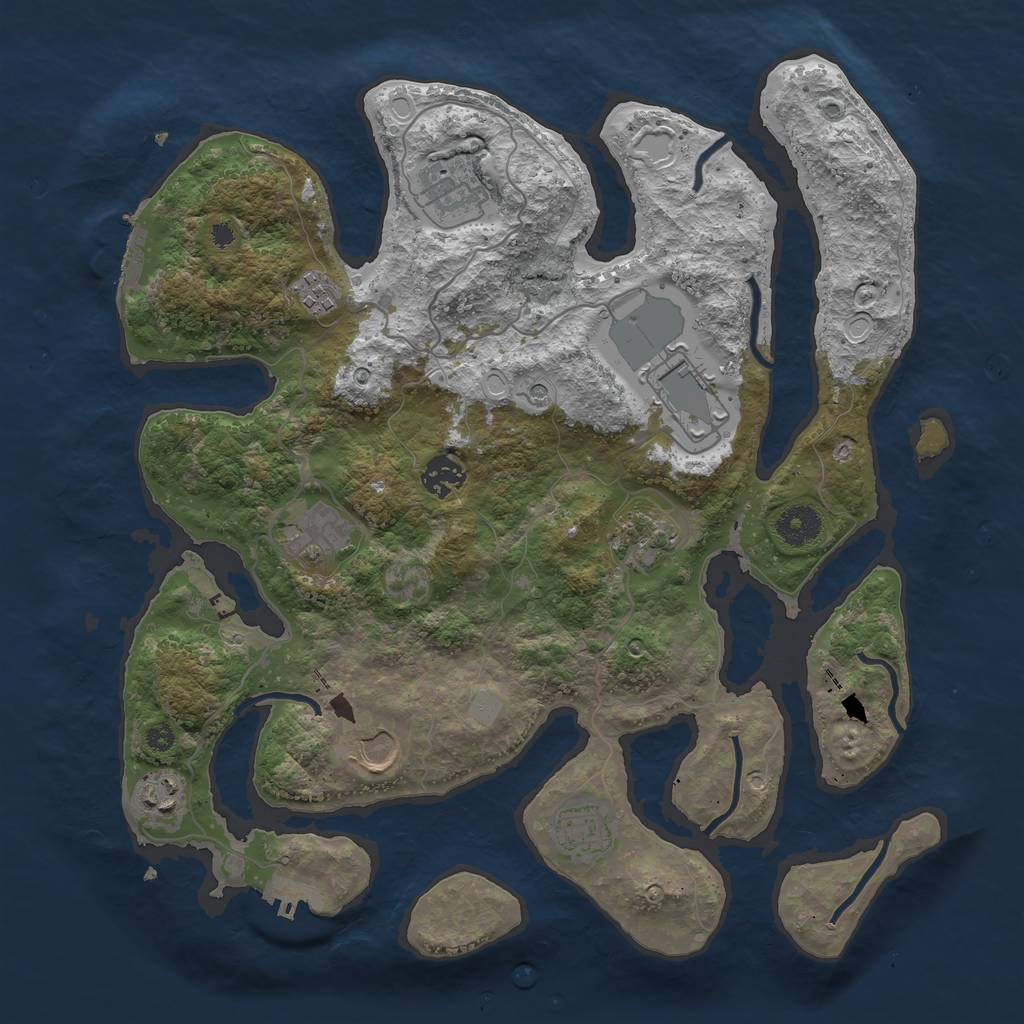 Rust Map: Procedural Map, Size: 3700, Seed: 15621, 17 Monuments