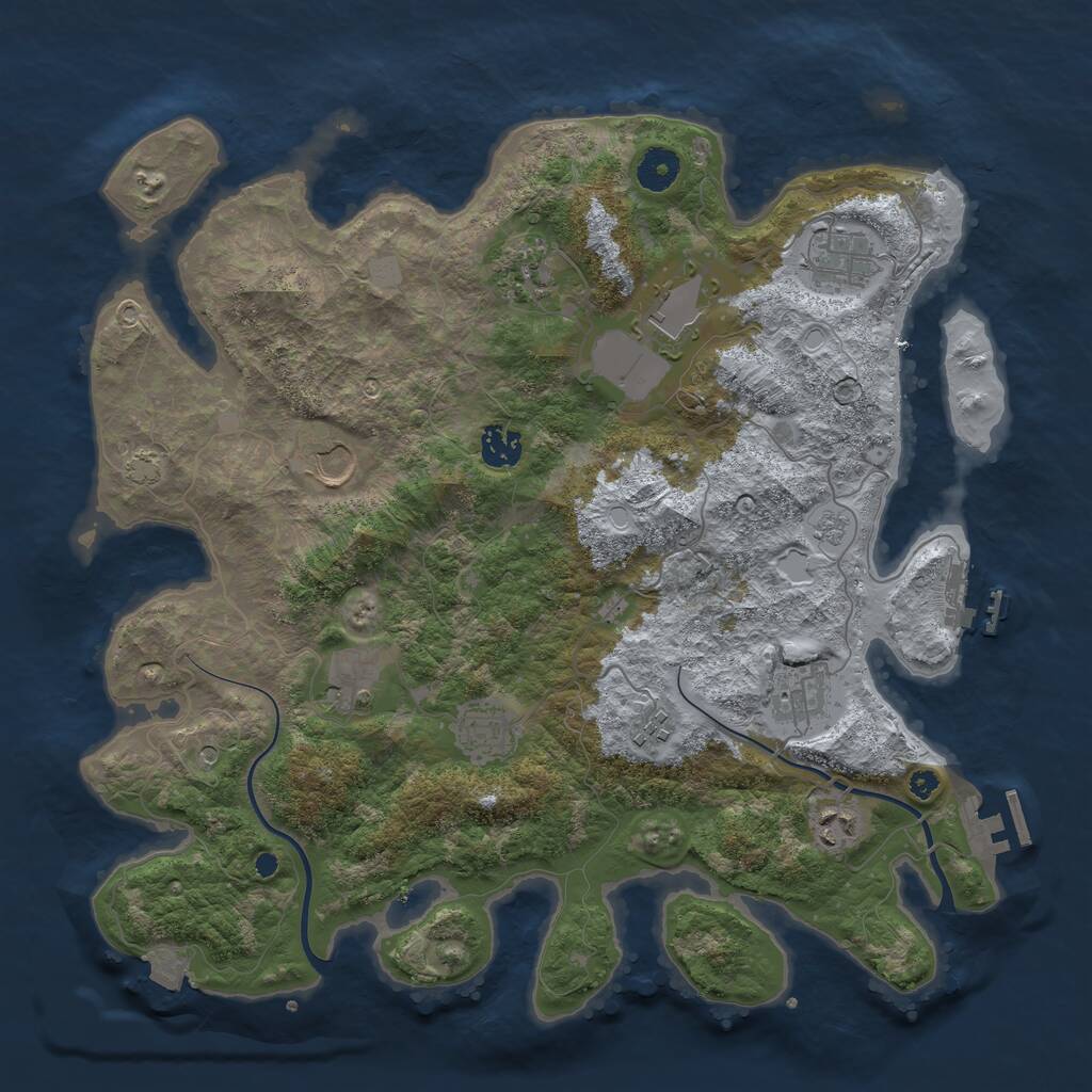 Rust Map: Procedural Map, Size: 3850, Seed: 1622027440, 16 Monuments