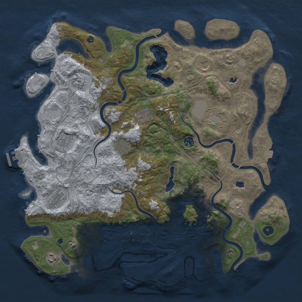 Rust Map: Procedural Map, Size: 4500, Seed: 1797404, 16 Monuments