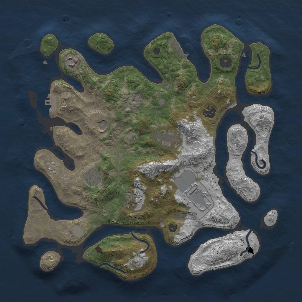 Rust Map: Procedural Map, Size: 3700, Seed: 297374184, 15 Monuments