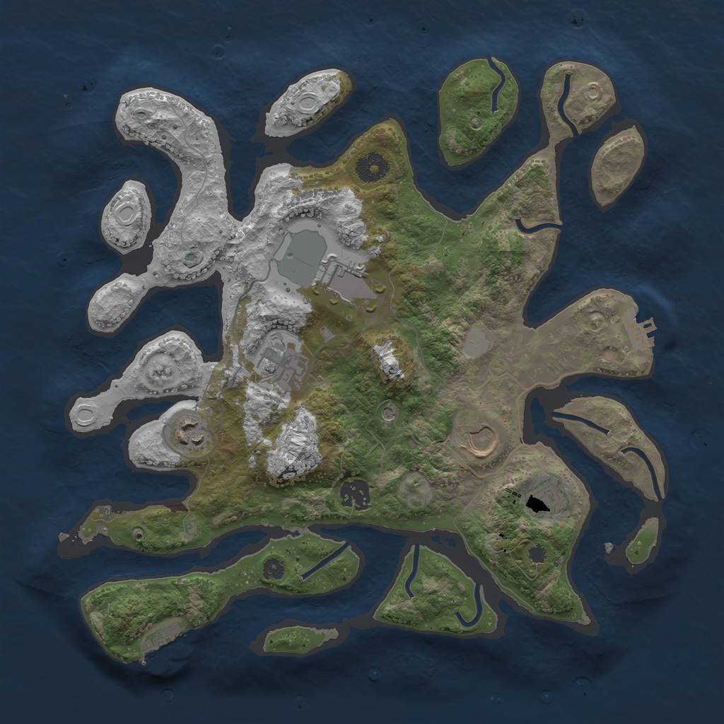 Rust Map: Procedural Map, Size: 3500, Seed: 4558060, 14 Monuments