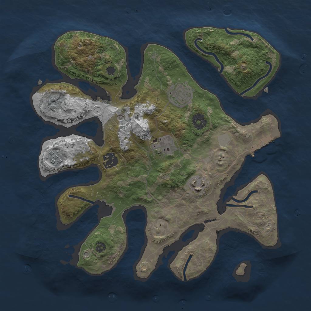 Rust Map: Procedural Map, Size: 3000, Seed: 59152698, 12 Monuments