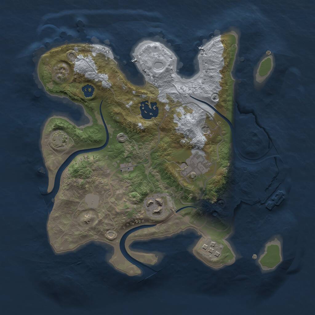 Rust Map: Procedural Map, Size: 2500, Seed: 20190, 8 Monuments