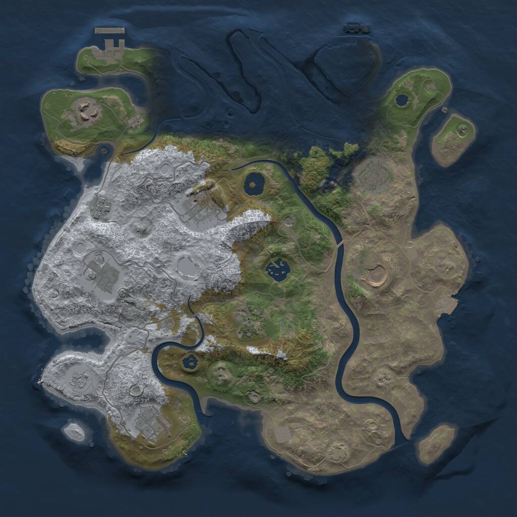 Rust Map: Procedural Map, Size: 3500, Seed: 572814, 15 Monuments