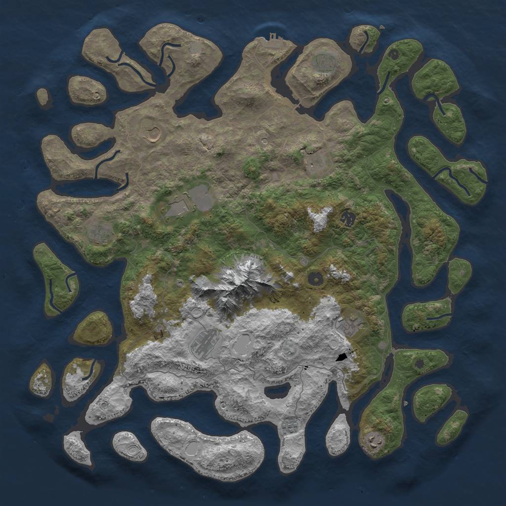 Rust Map: Procedural Map, Size: 5000, Seed: 472061919, 17 Monuments