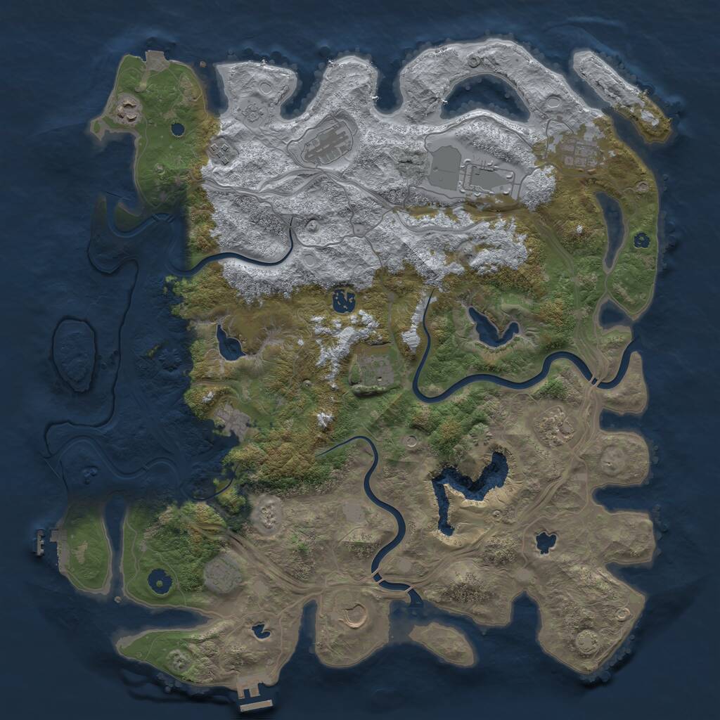 Rust Map: Procedural Map, Size: 4500, Seed: 2538894, 17 Monuments