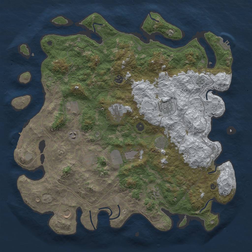 Rust Map: Procedural Map, Size: 4500, Seed: 23498, 20 Monuments