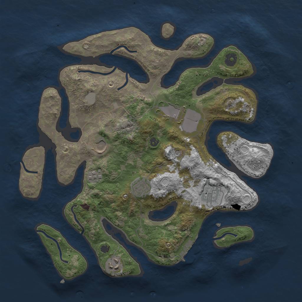 Rust Map: Procedural Map, Size: 3500, Seed: 220120, 13 Monuments