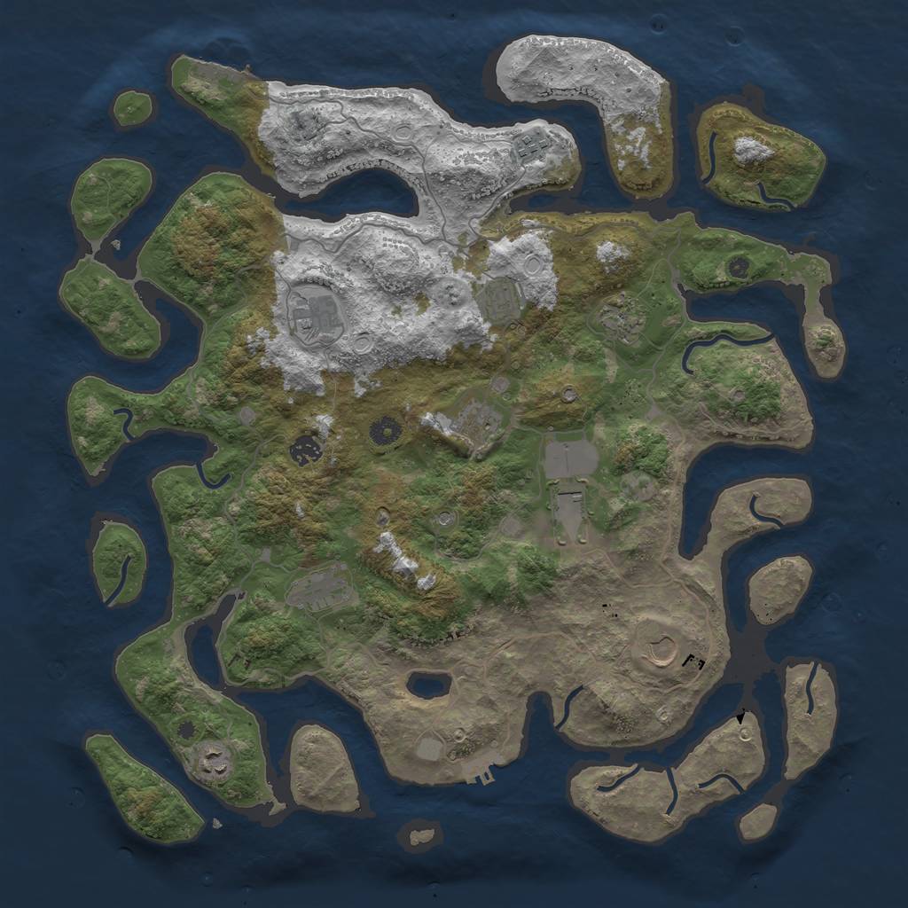 Rust Map: Procedural Map, Size: 4500, Seed: 57831, 18 Monuments
