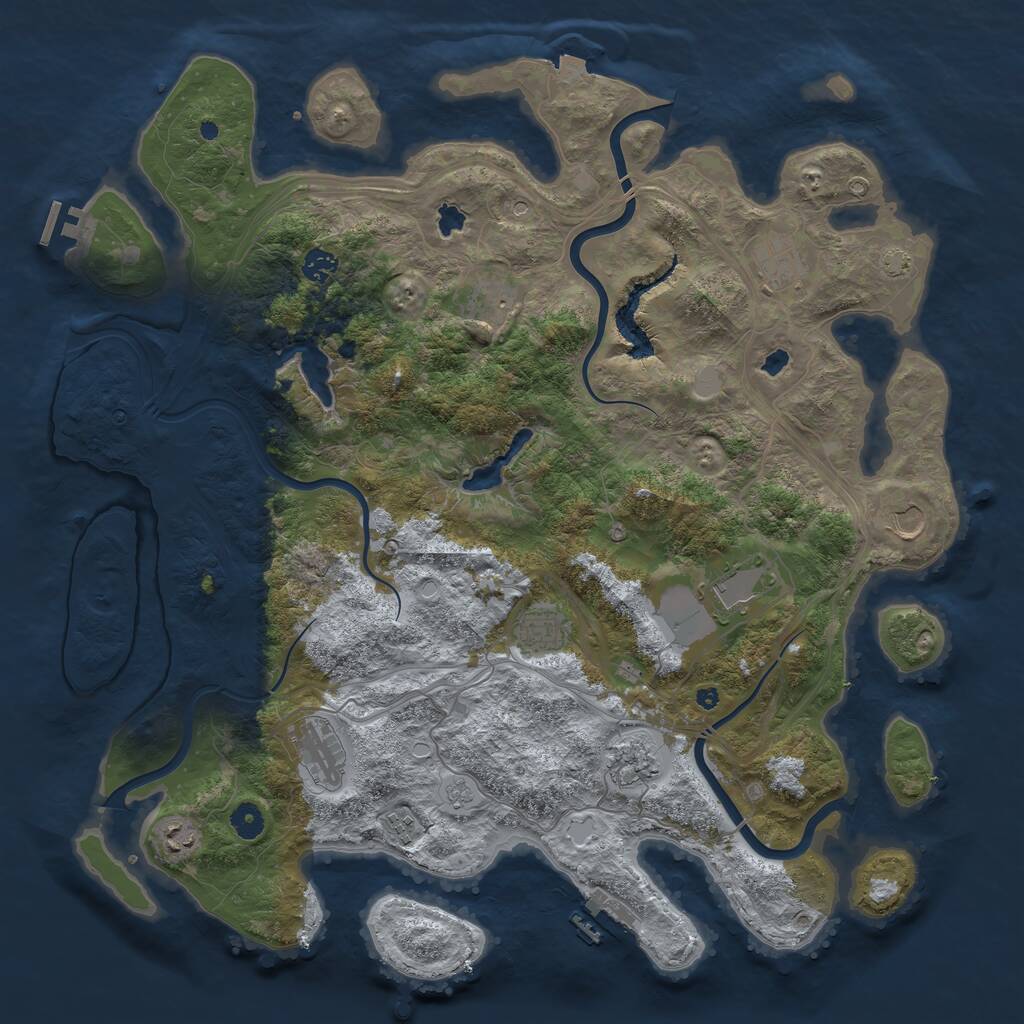 Rust Map: Procedural Map, Size: 4500, Seed: 2925662, 16 Monuments