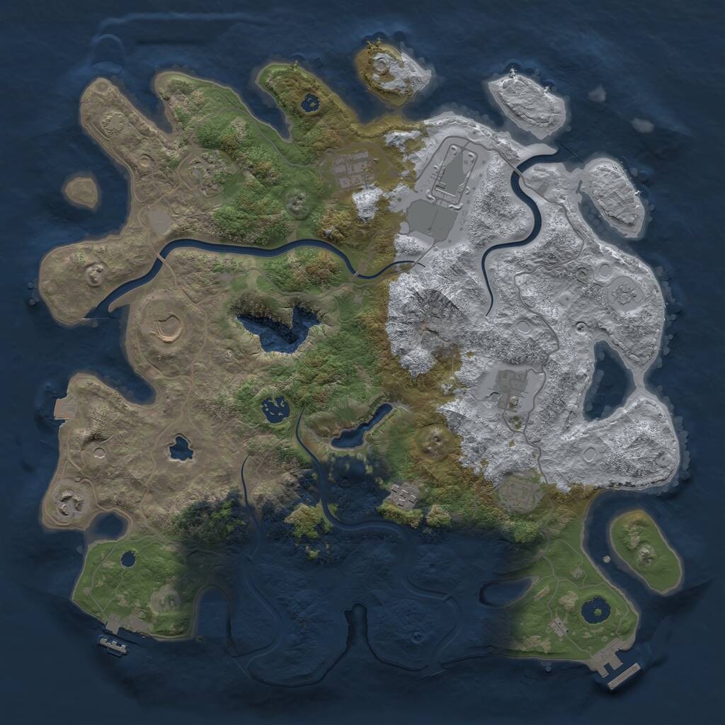 Rust Map: Procedural Map, Size: 4000, Seed: 200122, 15 Monuments