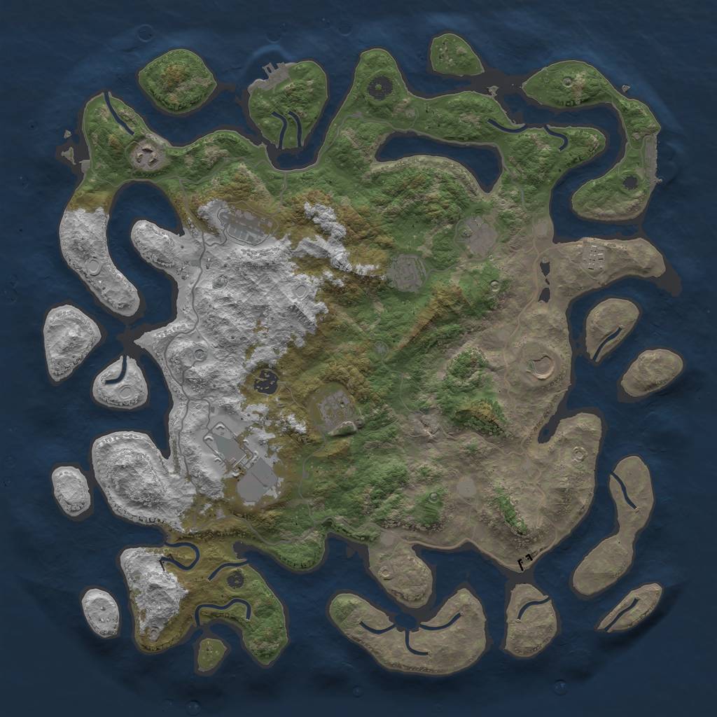 Rust Map: Procedural Map, Size: 4500, Seed: 3443788, 17 Monuments