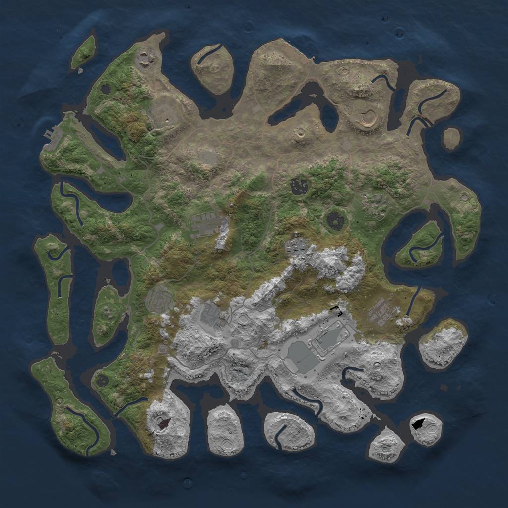 Rust Map: Procedural Map, Size: 4250, Seed: 1320469334, 19 Monuments