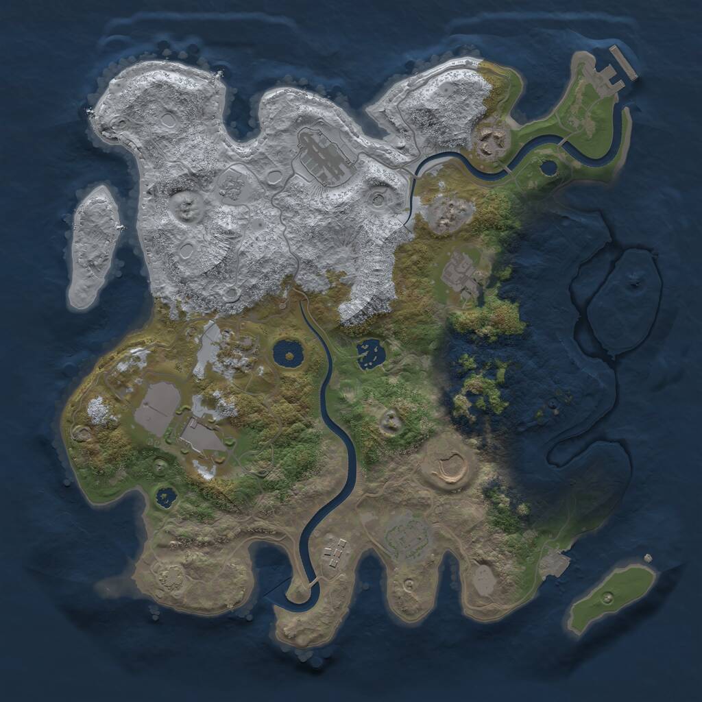 Rust Map: Procedural Map, Size: 3550, Seed: 98469, 14 Monuments