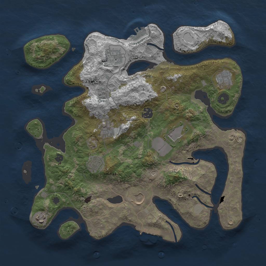 Rust Map: Procedural Map, Size: 3550, Seed: 274503, 17 Monuments