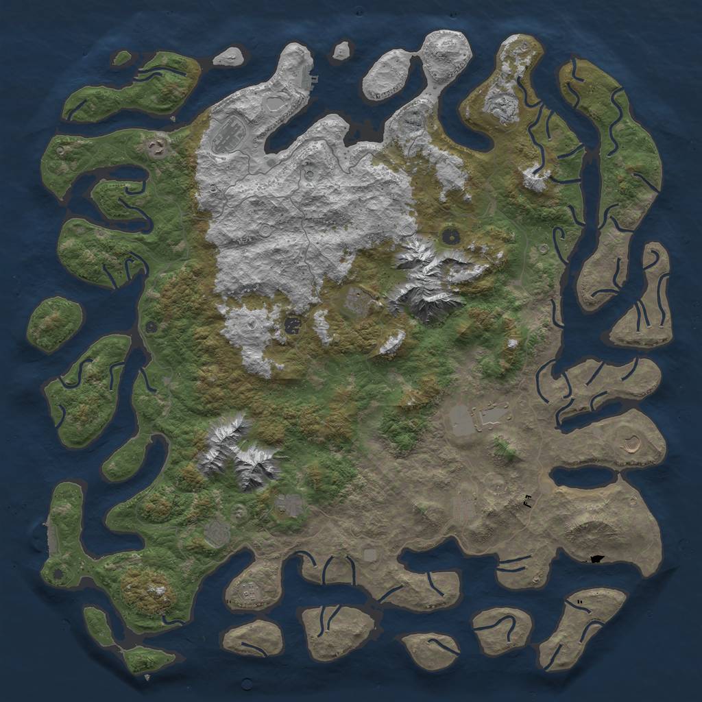 Rust Map: Procedural Map, Size: 6000, Seed: 12022, 19 Monuments