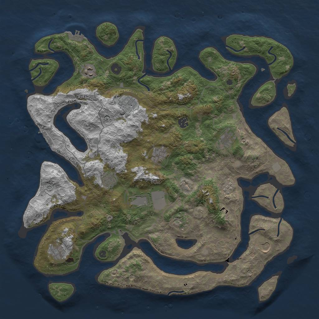 Rust Map: Procedural Map, Size: 4500, Seed: 46526954, 19 Monuments