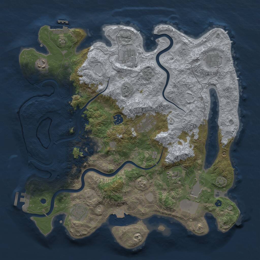 Rust Map: Procedural Map, Size: 3850, Seed: 468570096, 16 Monuments