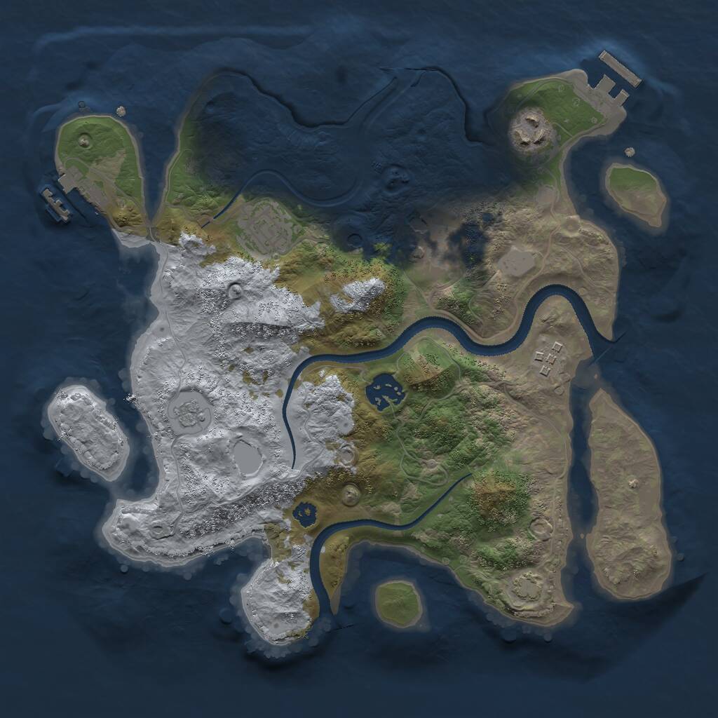 Rust Map: Procedural Map, Size: 3000, Seed: 2463, 11 Monuments
