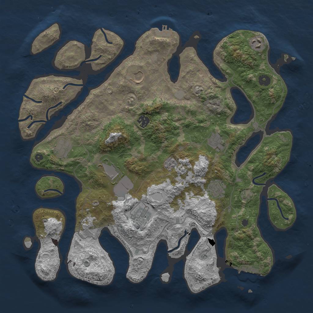 Rust Map: Procedural Map, Size: 4000, Seed: 139295, 17 Monuments