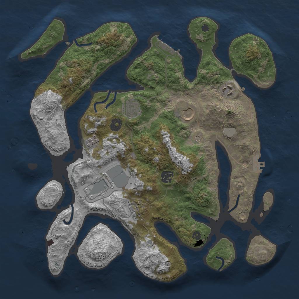 Rust Map: Procedural Map, Size: 3550, Seed: 76810, 15 Monuments