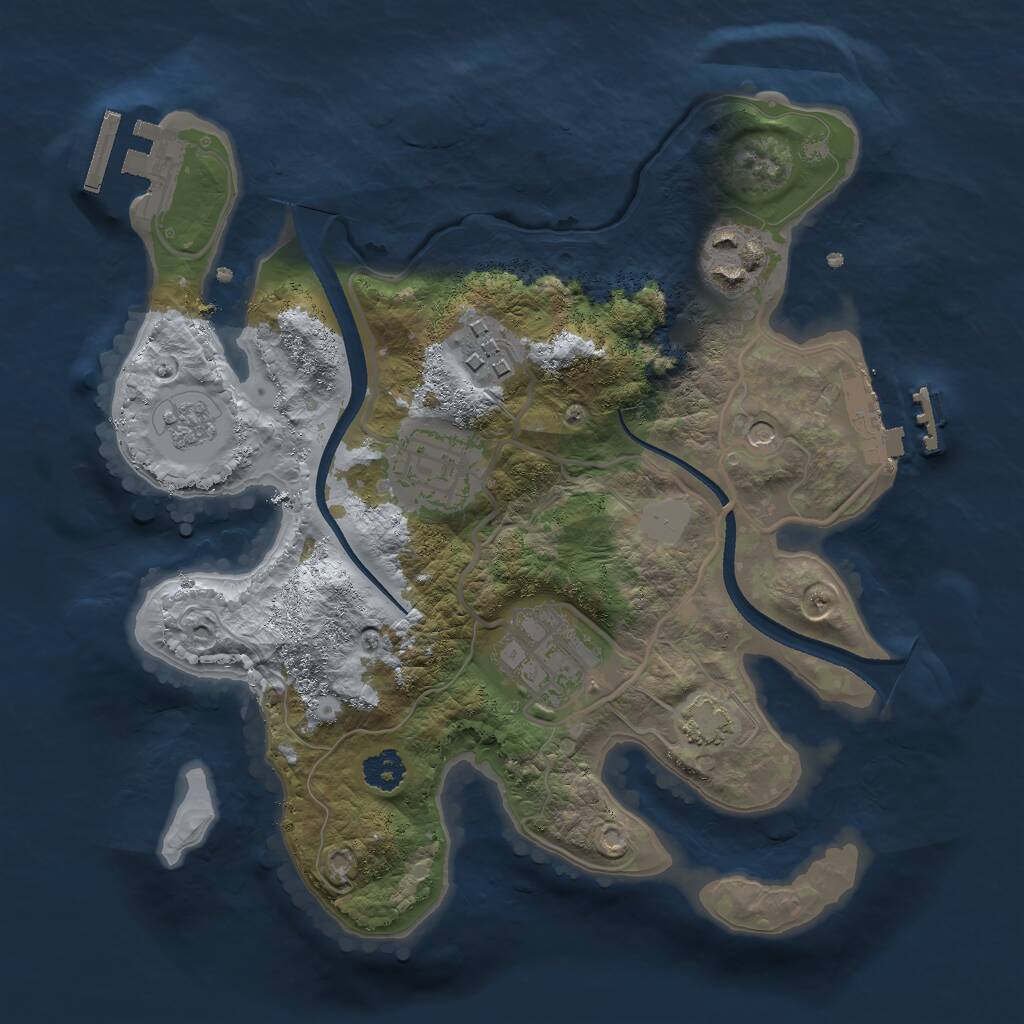 Rust Map: Procedural Map, Size: 2500, Seed: 133742069, 10 Monuments