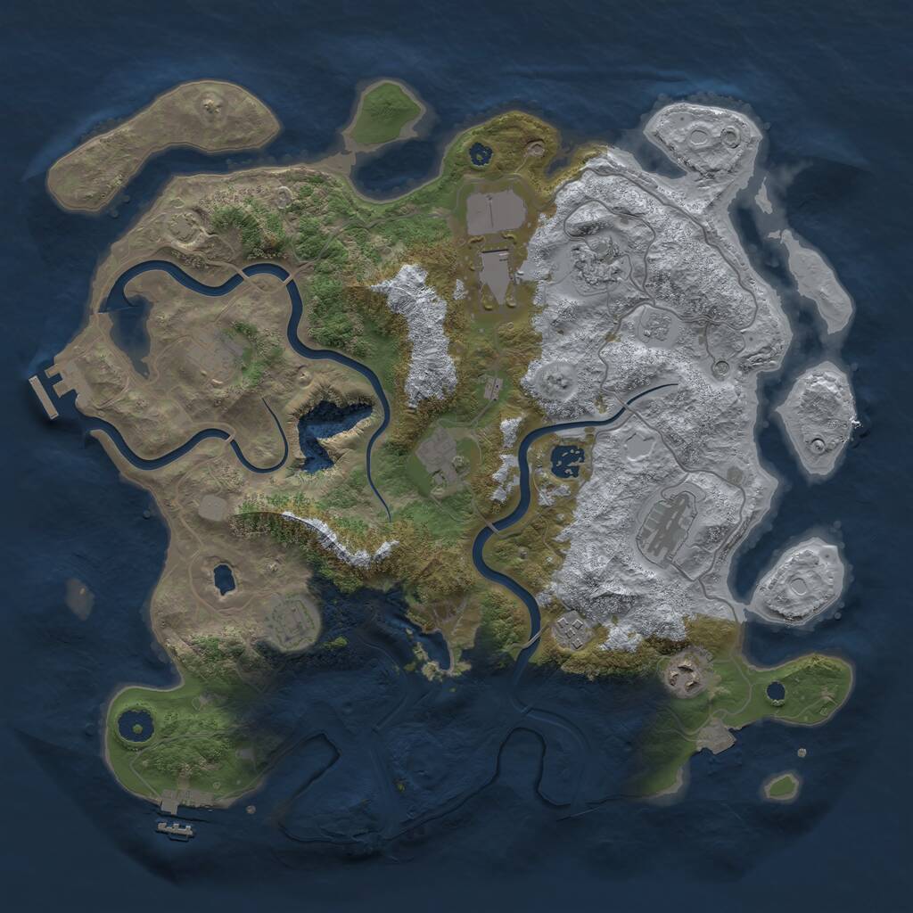 Rust Map: Procedural Map, Size: 4000, Seed: 694642, 15 Monuments