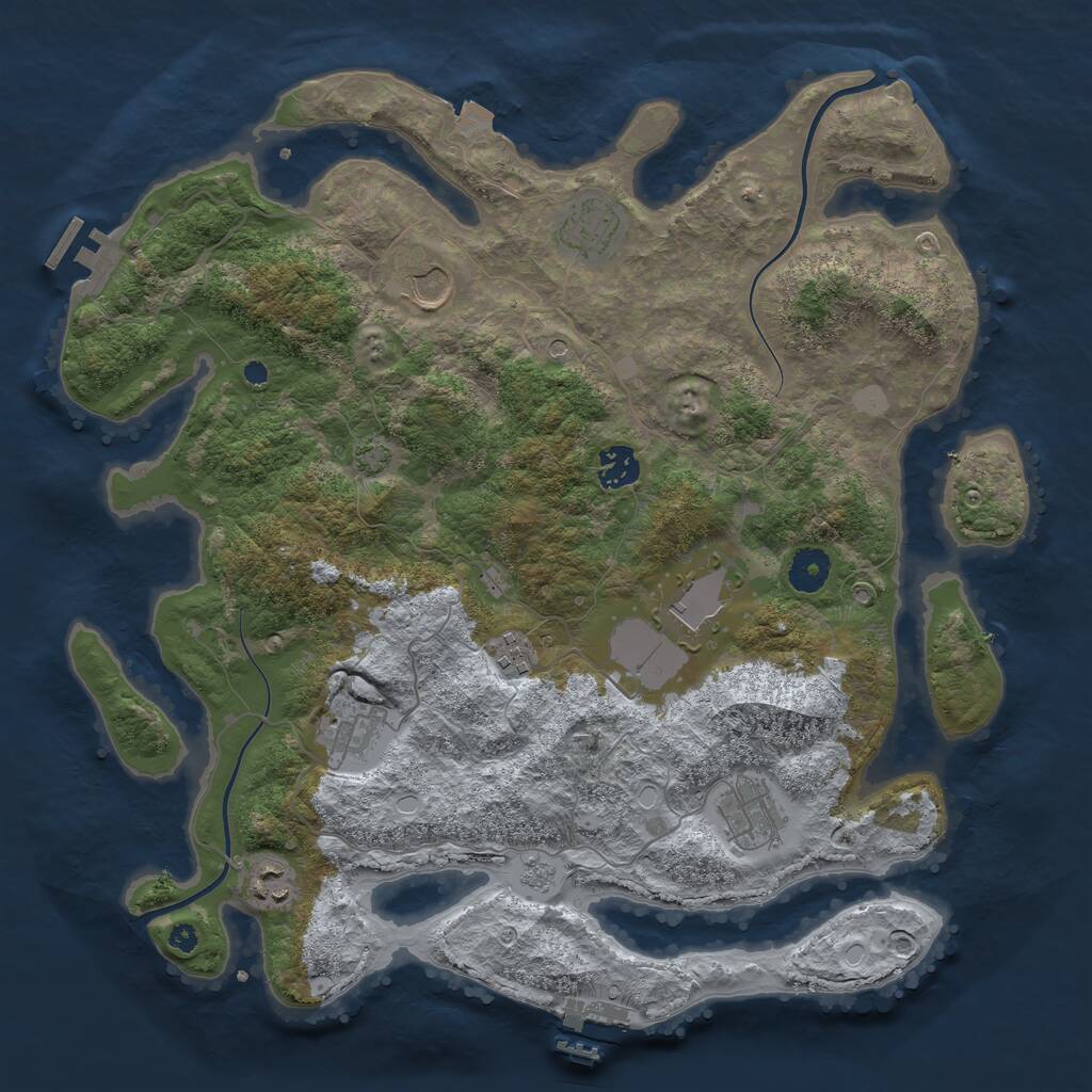 Rust Map: Procedural Map, Size: 3800, Seed: 171, 14 Monuments