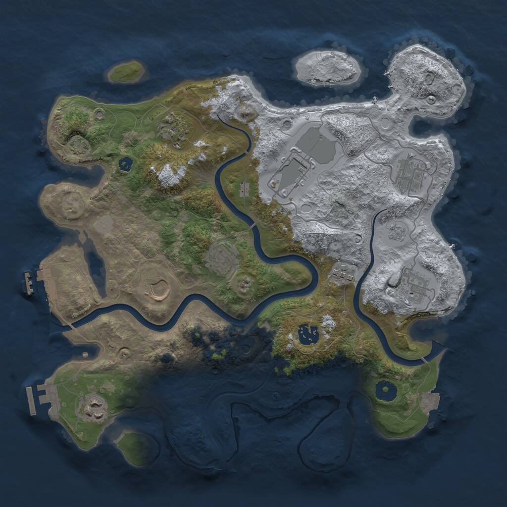 Rust Map: Procedural Map, Size: 3550, Seed: 216506, 15 Monuments
