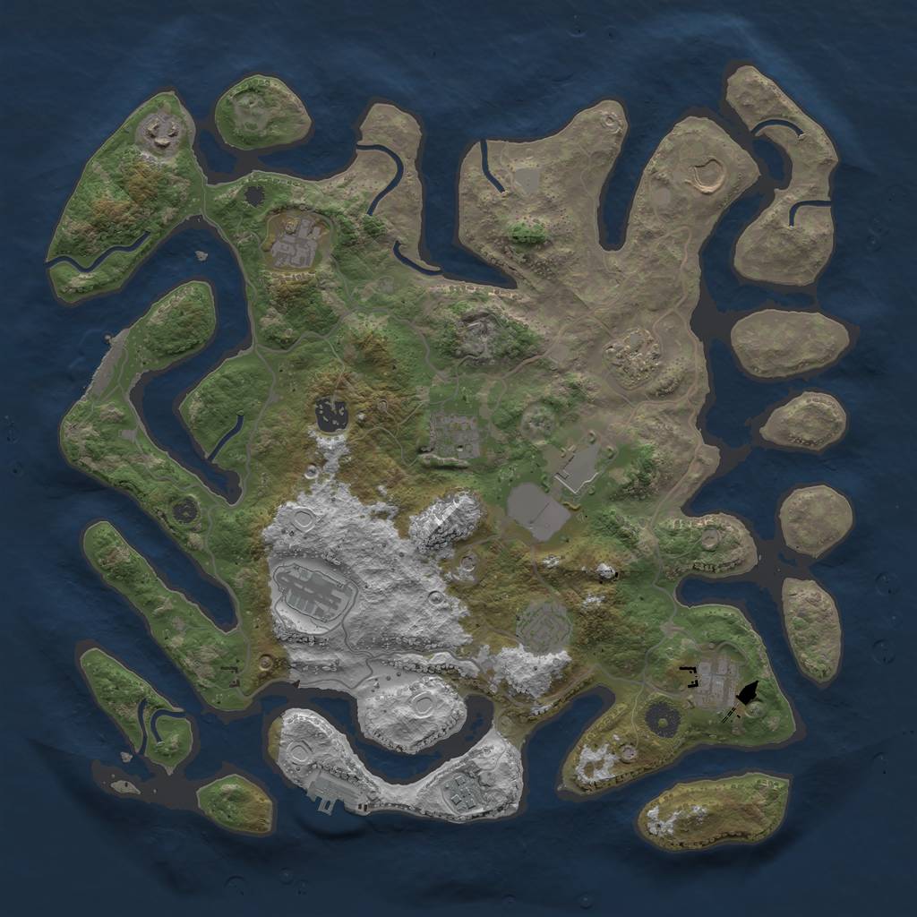Rust Map: Procedural Map, Size: 4000, Seed: 2101227, 19 Monuments