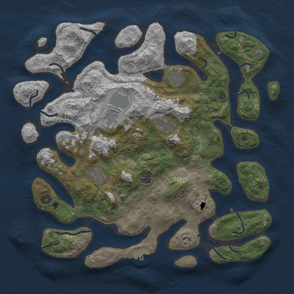 Rust Map: Procedural Map, Size: 4250, Seed: 145589170, 14 Monuments