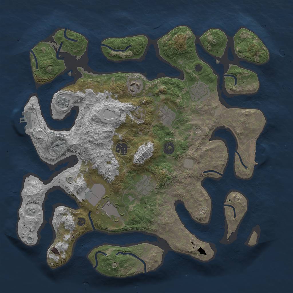 Rust Map: Procedural Map, Size: 3550, Seed: 854395, 15 Monuments