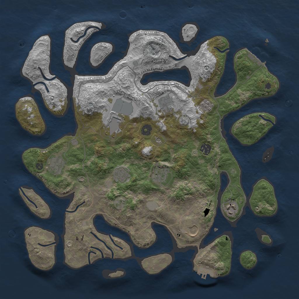 Rust Map: Procedural Map, Size: 4000, Seed: 840626, 17 Monuments