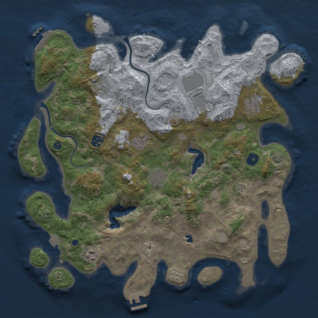 Rust Map: Procedural Map, Size: 4000, Seed: 809099589, 15 Monuments