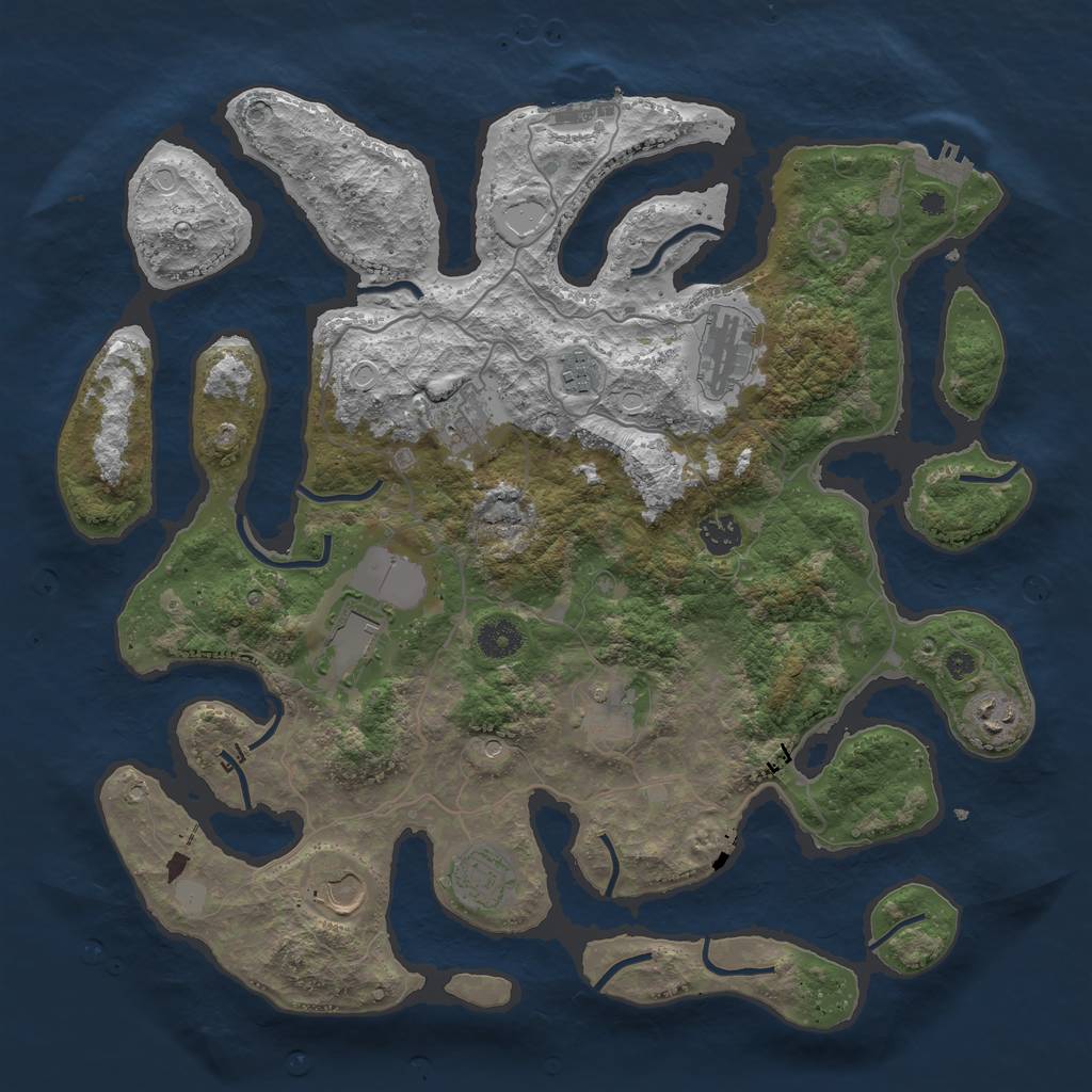 Rust Map: Procedural Map, Size: 4000, Seed: 540457, 17 Monuments