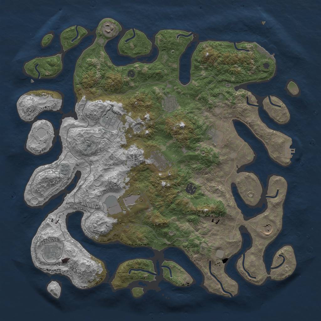 Rust Map: Procedural Map, Size: 4500, Seed: 468231767, 18 Monuments