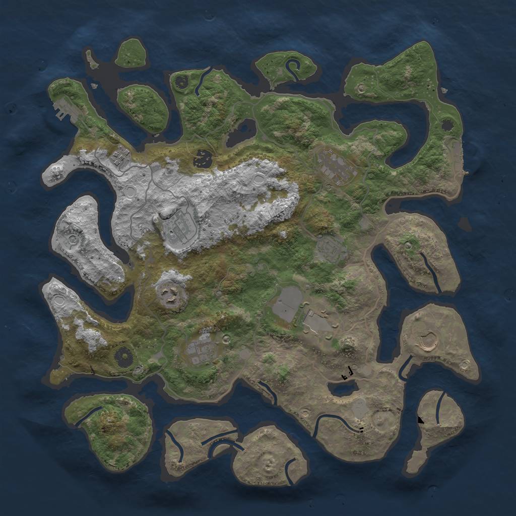 Rust Map: Procedural Map, Size: 4000, Seed: 17602, 17 Monuments