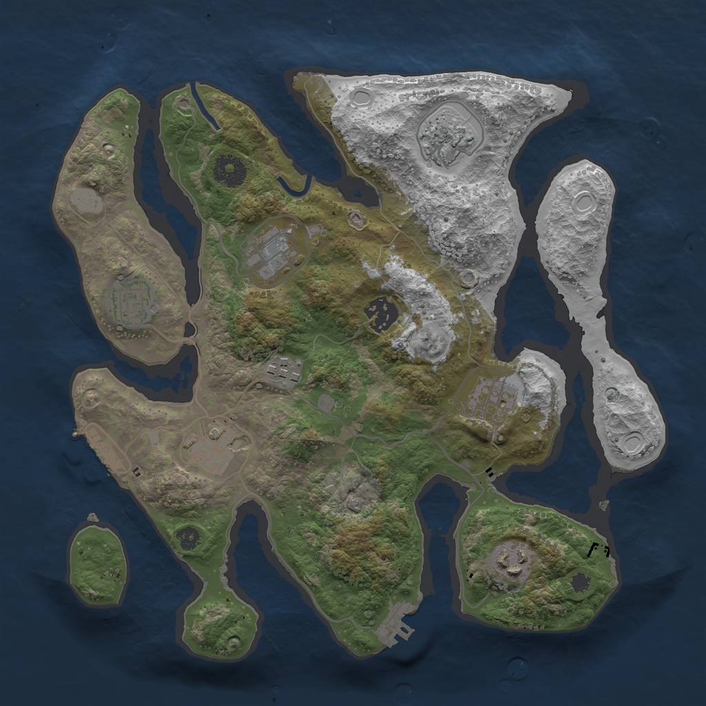 Rust Map: Procedural Map, Size: 3200, Seed: 1215331579, 15 Monuments