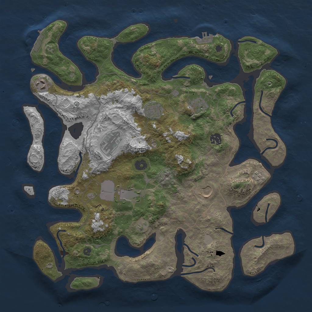 Rust Map: Procedural Map, Size: 4000, Seed: 603957, 16 Monuments