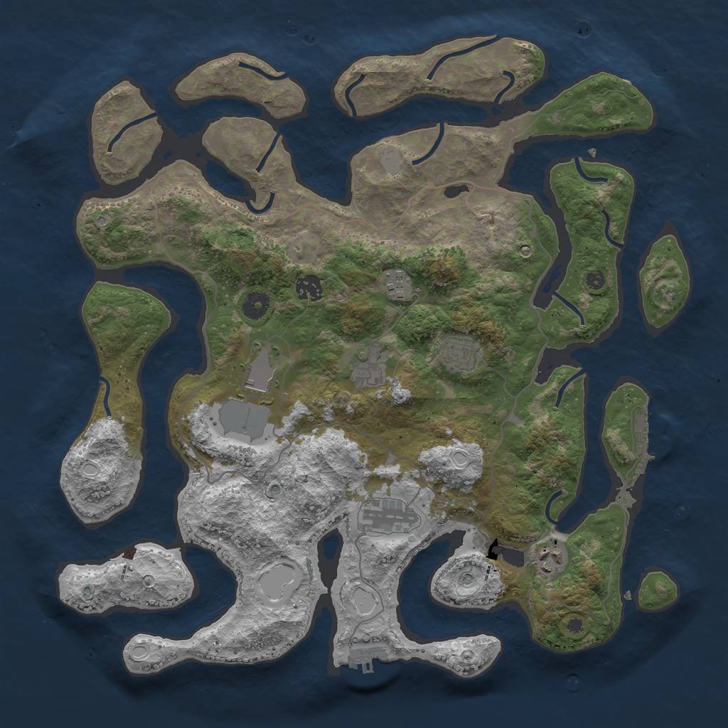 Rust Map: Procedural Map, Size: 4000, Seed: 5131174, 15 Monuments