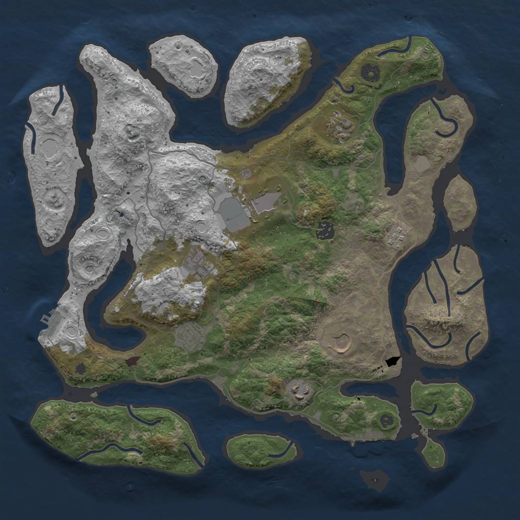 Rust Map: Procedural Map, Size: 4000, Seed: 5358698, 16 Monuments