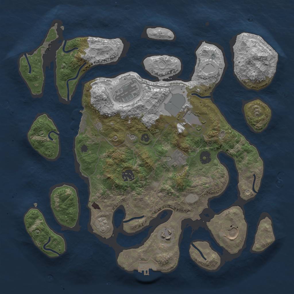 Rust Map: Procedural Map, Size: 3550, Seed: 778449, 15 Monuments
