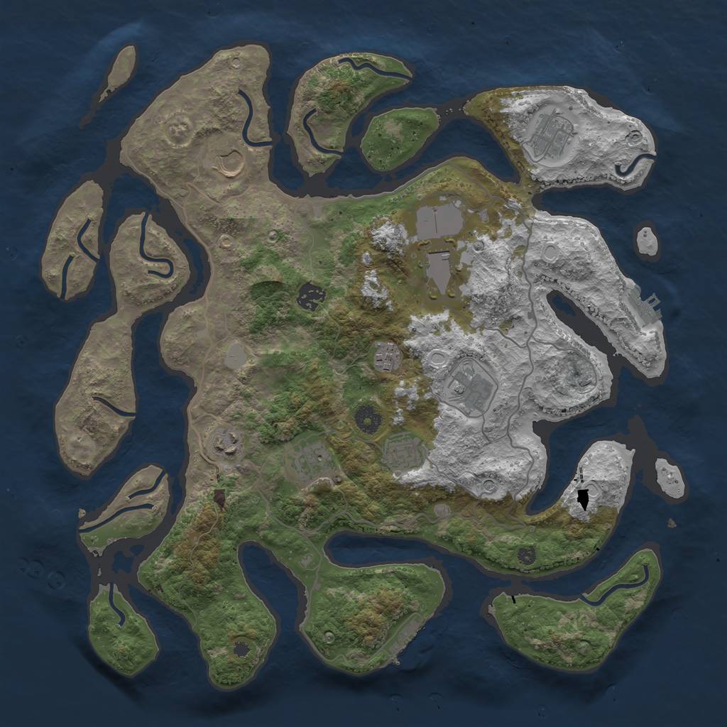 Rust Map: Procedural Map, Size: 4000, Seed: 15206, 17 Monuments