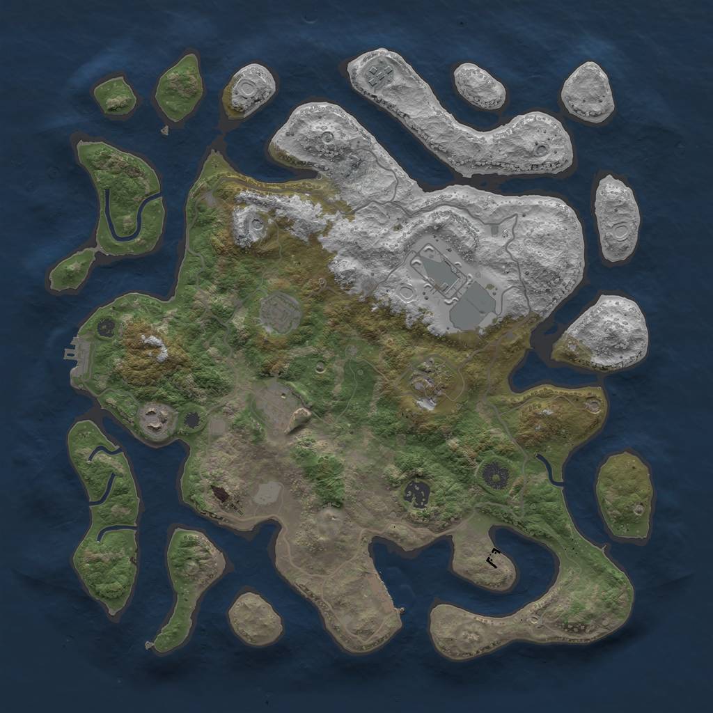 Rust Map: Procedural Map, Size: 4000, Seed: 455212, 15 Monuments