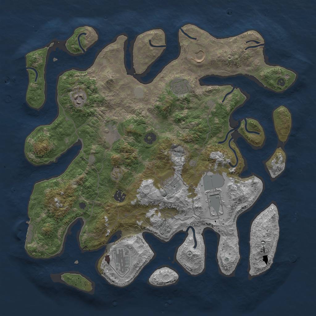 Rust Map: Procedural Map, Size: 4000, Seed: 335140048, 15 Monuments