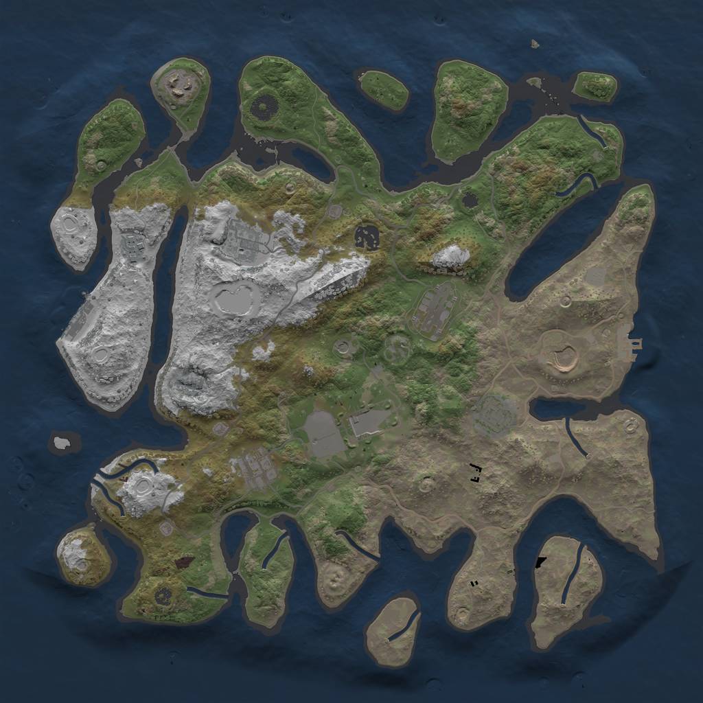 Rust Map: Procedural Map, Size: 4000, Seed: 11202, 17 Monuments