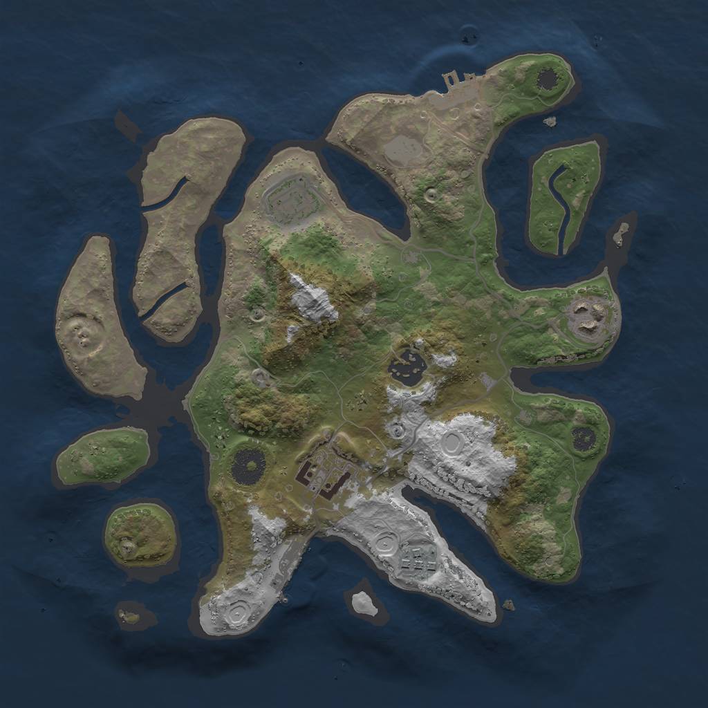 Rust Map: Procedural Map, Size: 3000, Seed: 94482601, 12 Monuments