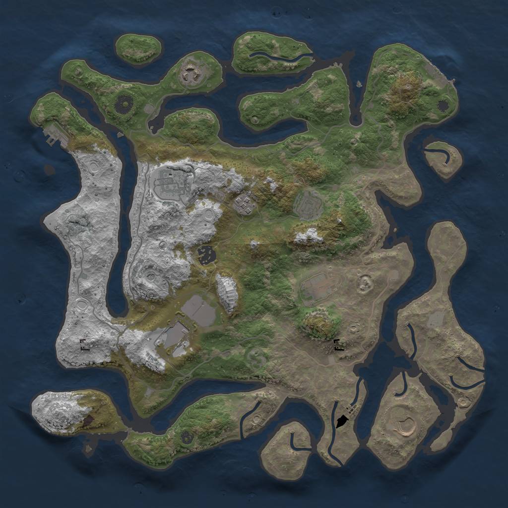 Rust Map: Procedural Map, Size: 4000, Seed: 640859, 16 Monuments