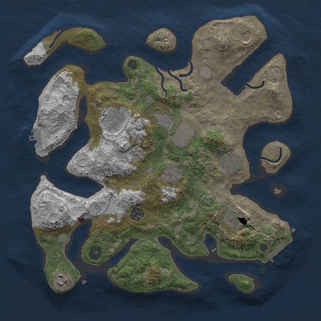 Rust Map: Procedural Map, Size: 3600, Seed: 1272468, 17 Monuments